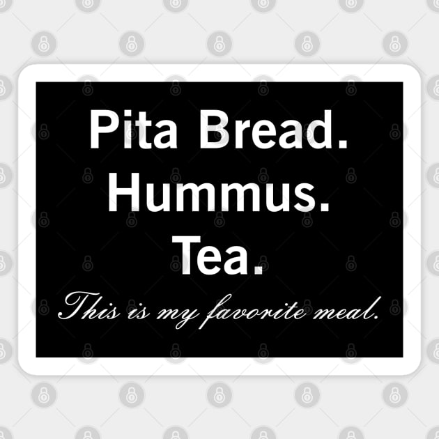 Pita Bread Hummus Dip Vegan Vegetarian Favorite Meal Magnet by CoolFoodiesMerch